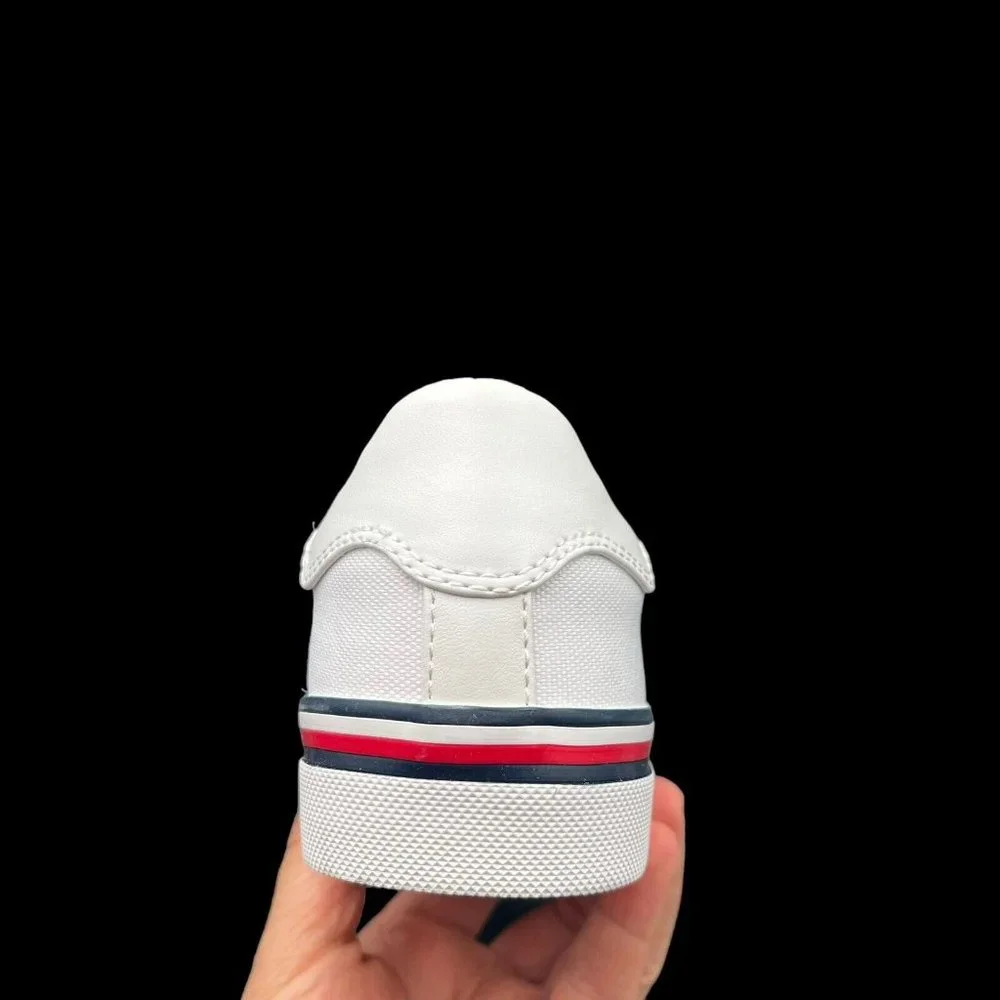 Tommy Hilfiger Women's Canvas Casual Sneakers Size 7.5-8.5-9 White Lace up Shoes